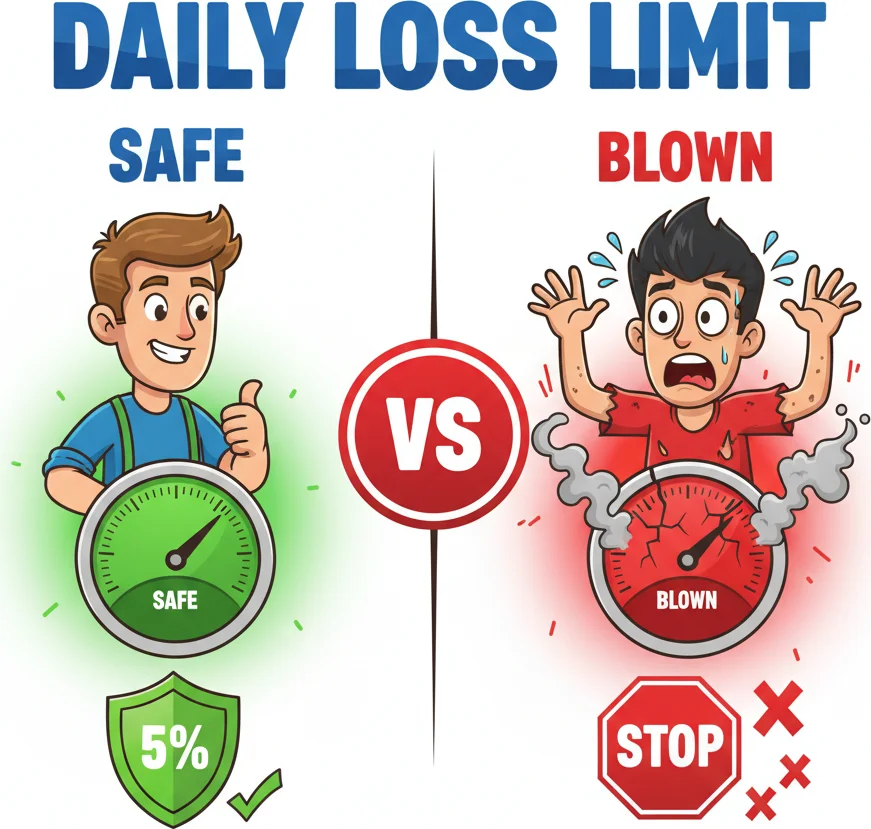 Prop Firm Daily Loss Limit: How to Survive the Rule That Kills 80% of Challenges — hero illustration